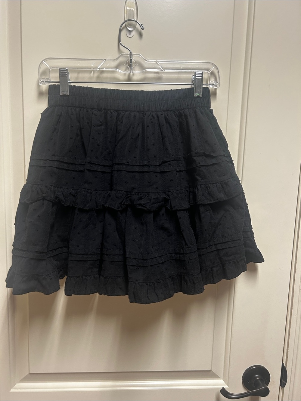 ADORA Black Tiered Ruffle Mini Skirt with Interior Shorts